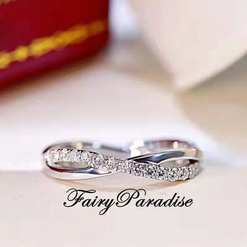 

Simple cross diamond ring diamond crown fashion women's proposal wedding ring