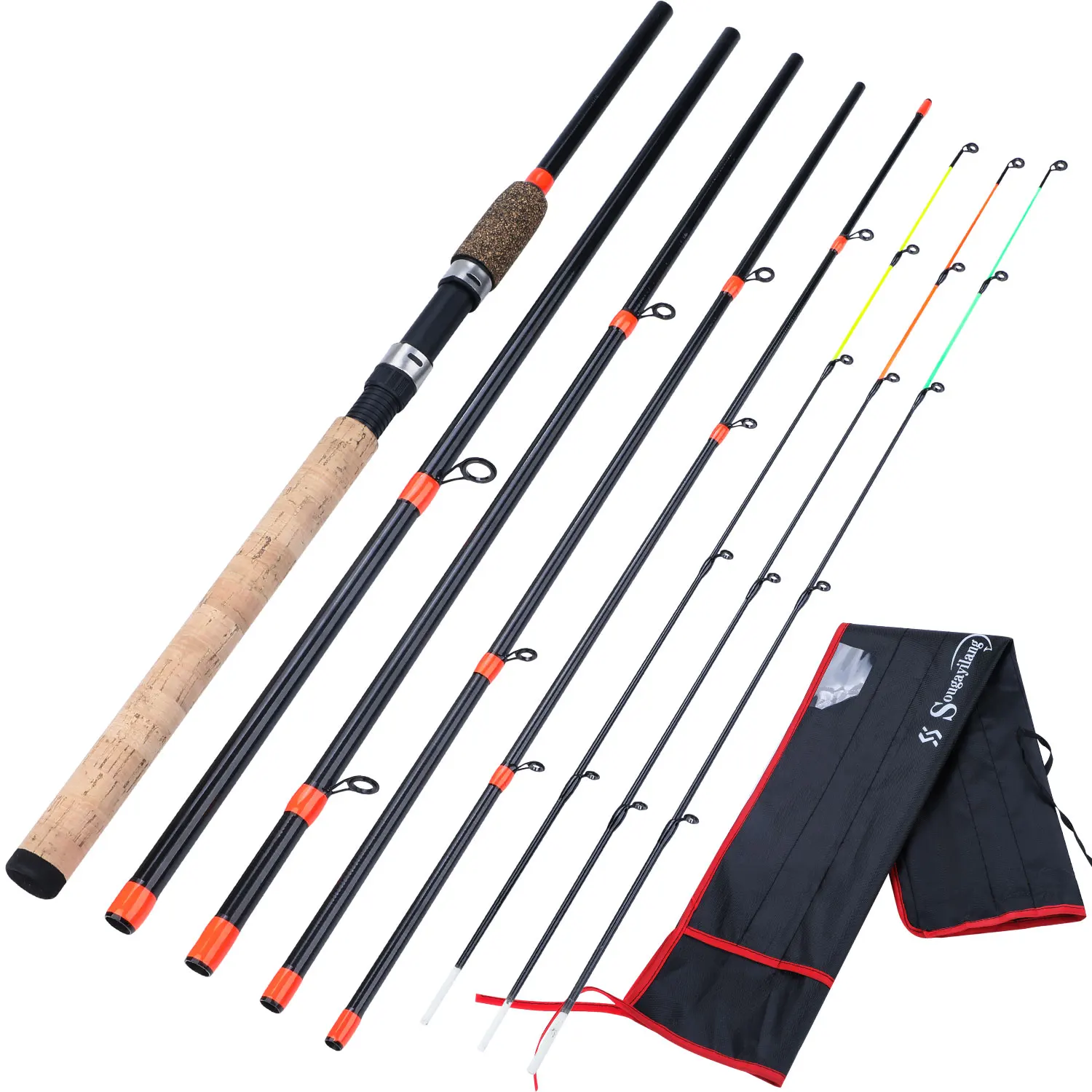 

Sougayilang New Top Quality Feeder Fishing Rod 6 Sections Fishing Rod L M H Power Carbon Fiber Travel Rod Fishing Tackle