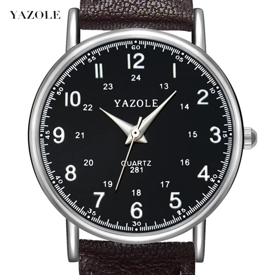 Часы наручные мужские и женские кварцевые с кожаным ремешком