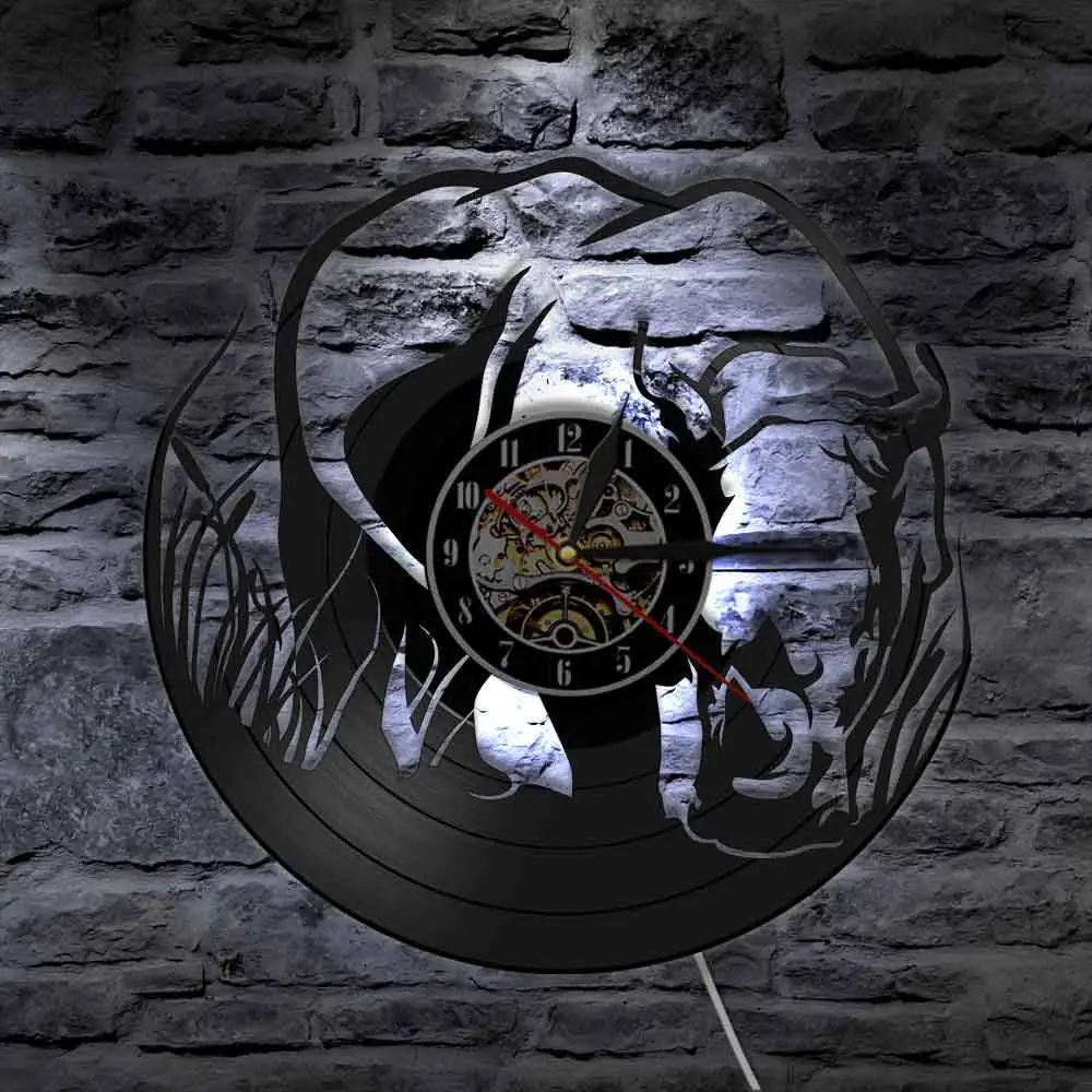 Светодиодные настенные часы Rhinoceros декоративные для диких животных зоопарка