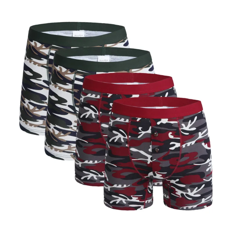 4Pcs 1145 Mix A22 Модное мужское хлопковое нижнее белье, Длинные боксеры, шорты, трусы, трусики, сексуальные боксеры, мужские трусы, шорты для мужчин размера плюс, нижнее белье - Цвет: 4Pcs 1145 Mix A22