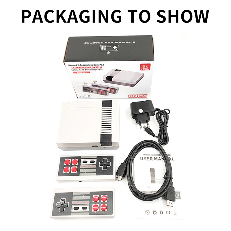 

Video Game Console TV Wireless Portable Mini Game Consoles Build In 660 Classic Games HDMI Output Dual Controller Game Player