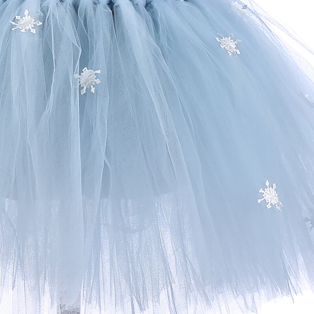 Светильник голубой снежинки Платье принцессы с юбкой-пачкой до колена Длина