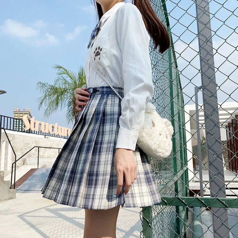 

A Set of Genuine JK Uniform School Girl Skirt Academic Dress Japanese School Girl Skirt
