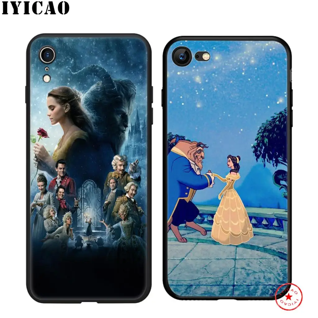 IYICAO Beauty And Beast Soft Black Silicone Case for iPhone 11 Pro Xr Xs Max X or 10 8 7 6 6S Plus 5 5S SE |