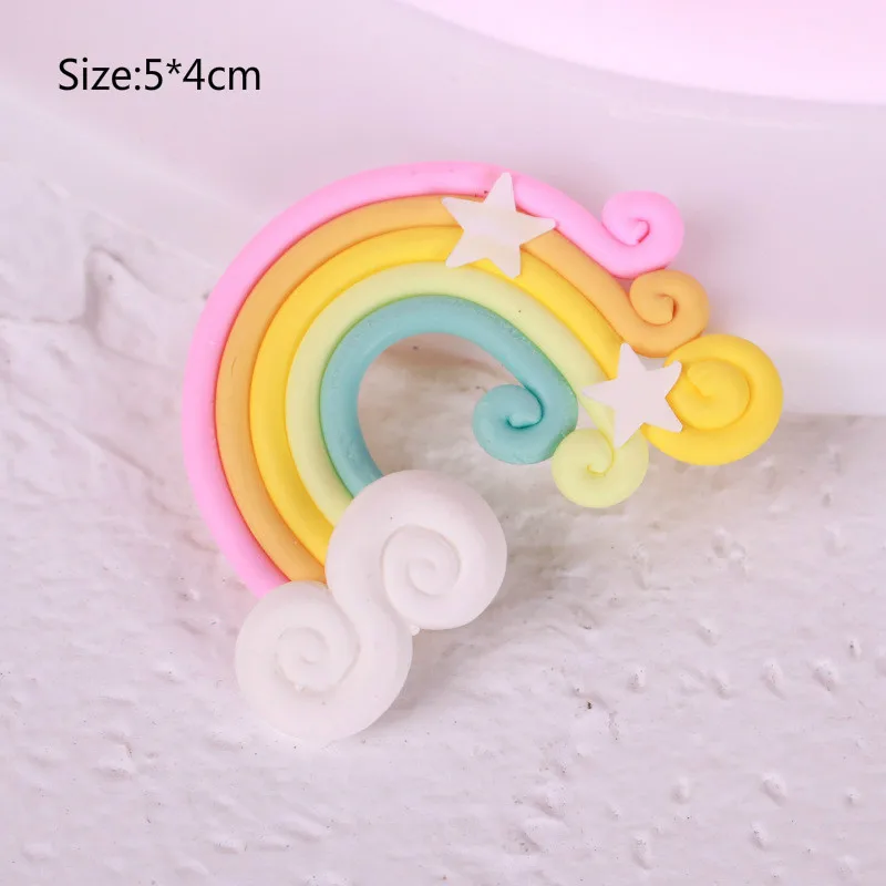Rainbow-pink Красочные Fimo 3D Радужные облака для Топпер для торта «С Днем Рождения» свадебное украшение для торта обертка забавные вечерние принадлежности для кексов - Цвет: Rainbow-pink