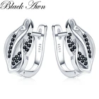 Серьги-кольца женские из серебра 925 пробы с шпинелью