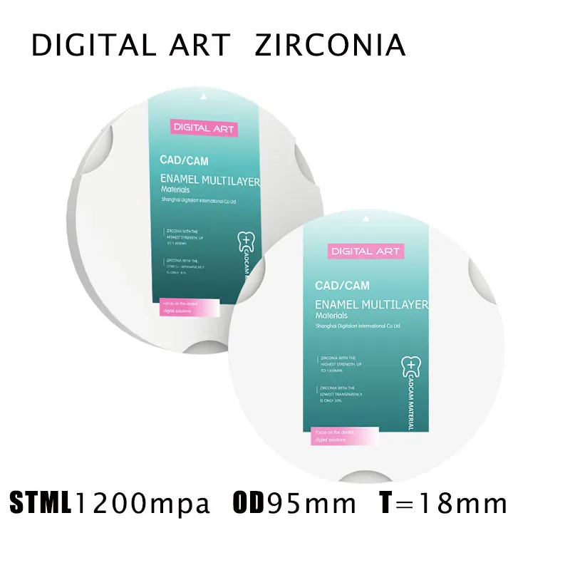 Digitalart multilayer zirconzahn zirconia discs for zirconzahn dental cad cam STML95mm18mmA1-D4