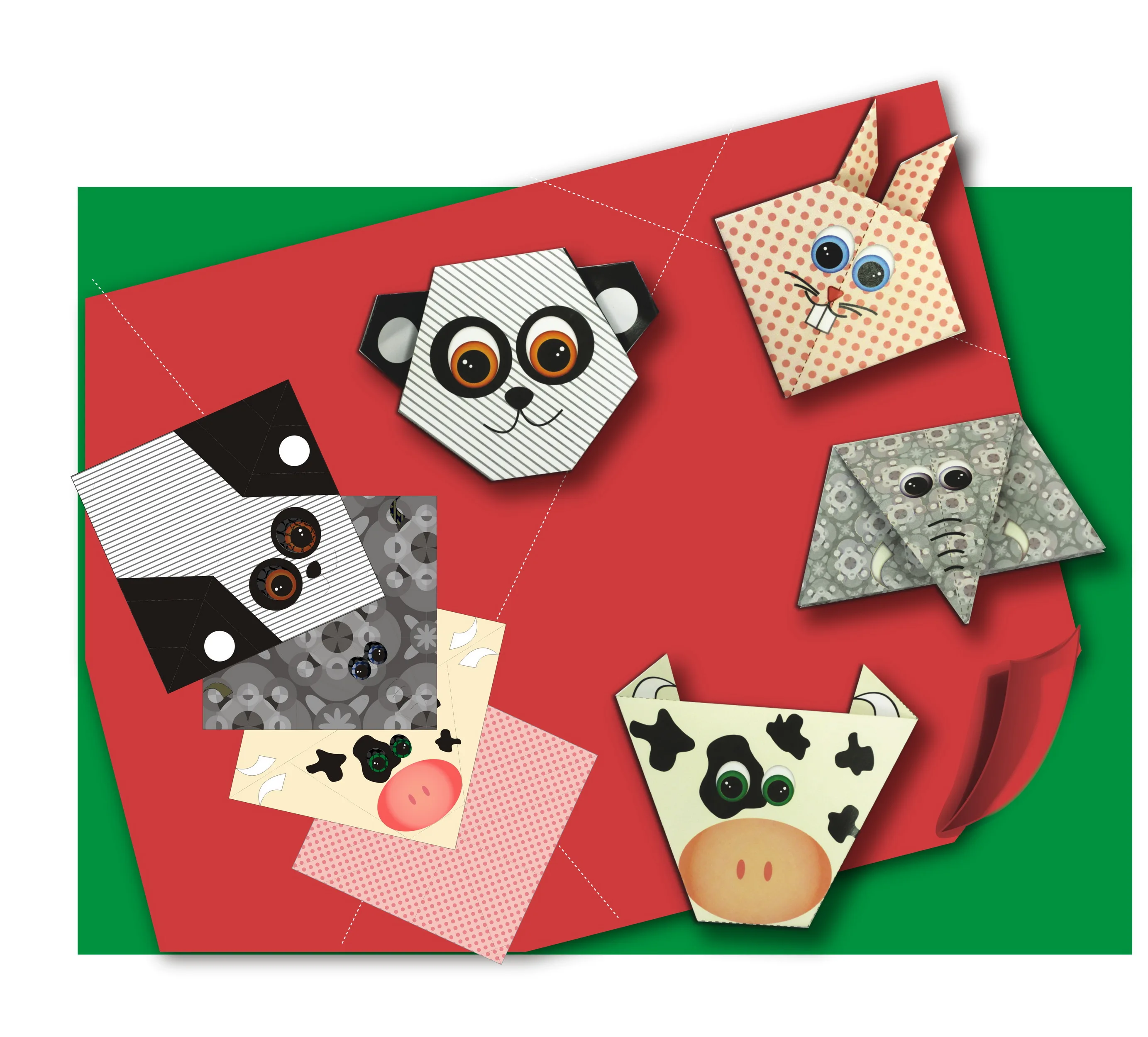 Оригами бумага для рукоделия с инструкциями по созданию животных для детей, начинающих, тренировок и уроков ручного труда в школе.