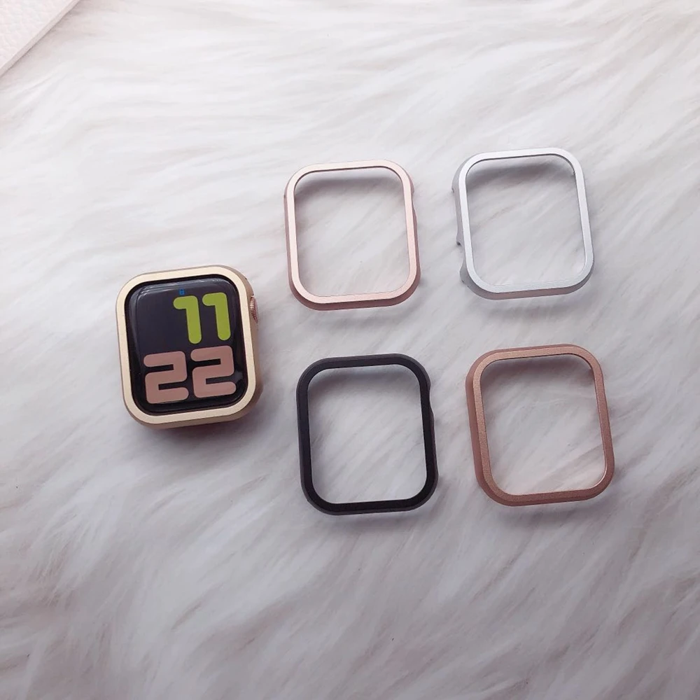 

bumper Case For Apple Watch band 40mm 44mm 38mm 42mm for iwatch metal frame protective cover case series 5 4 3 2 1