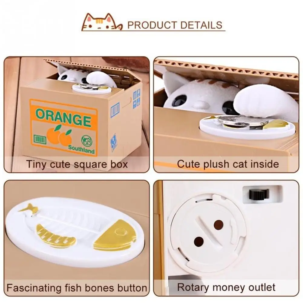 1 шт. горячая Распродажа Автоматизированная Cat украсть монета копилка экономия
