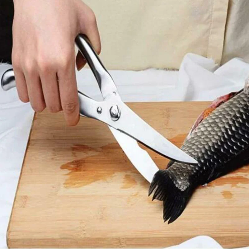 

25cm(9.8'') Heavy duty Stainless Steel Kitchen Gadget shear Fish Duck cut Poultry Chicken Bone scissor Cutter Cook Tool-30