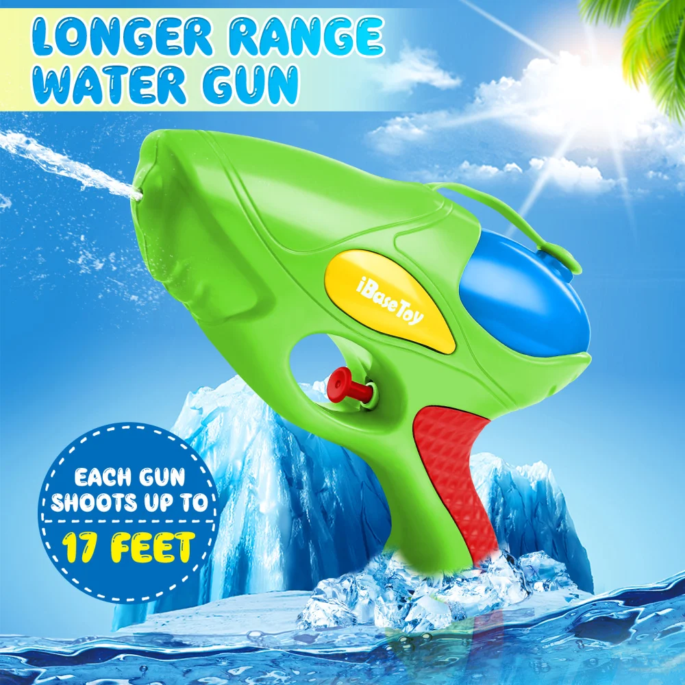 

IBASETOY 6pcs Water Guns Water Shooting Play Game Toys Summer Swimming Pool Beach Toy for Children Kids Party
