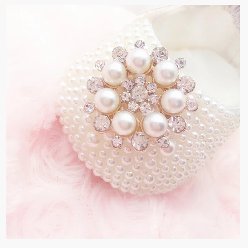 Детская обувь на крестины с жемчужинами и блестками в комплекте|Обувь для детей