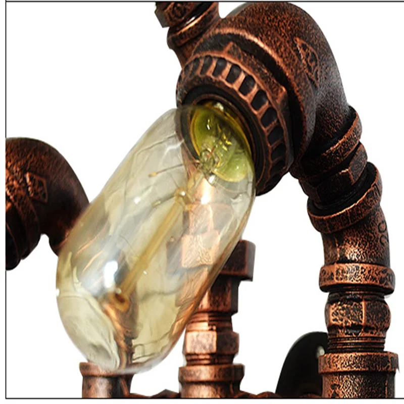 

LOFT Retro Industrial Iron Water Pipe Wall Lamp LED Creative Personality Three-headed Lamp Bar Cafe Restaurant Decorative Light