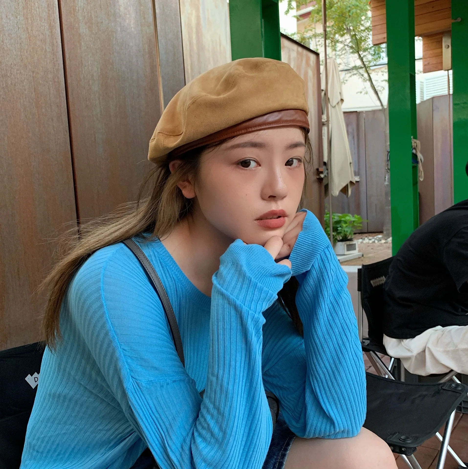 

Japanese Fashion Joker Faux Suede Beret Children Fall/winter Concave Shape Street Snap Painter Of England Cap
