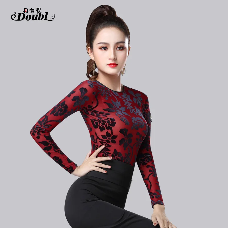 Пикантная женская верхняя одежда DOUBL топ для латиноамериканских танцев взрослых