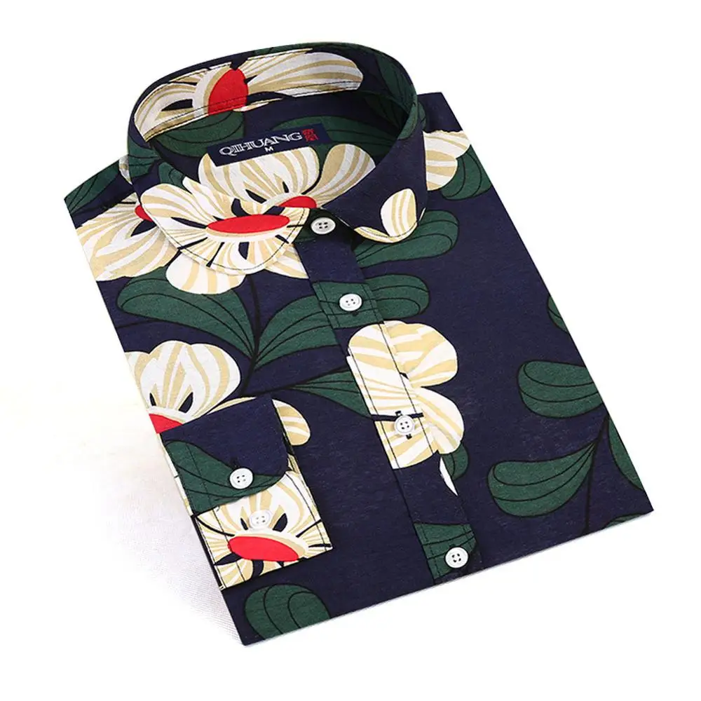 Женская Повседневная Блузка Dioufond хлопковая блузка на пуговицах с цветочным