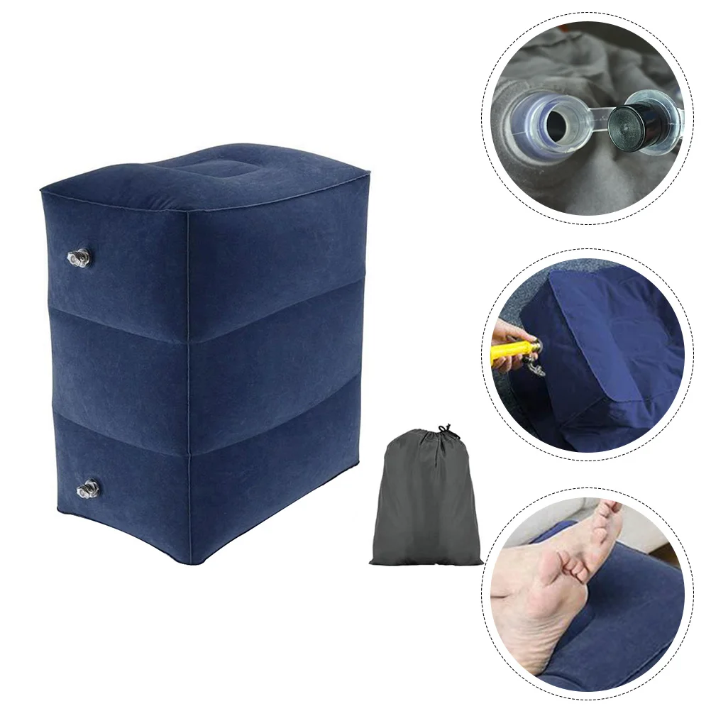 

1Pc Adjustable Travel Footrest Pillow Foot Rest Pillow Cushion (Dark Blue)