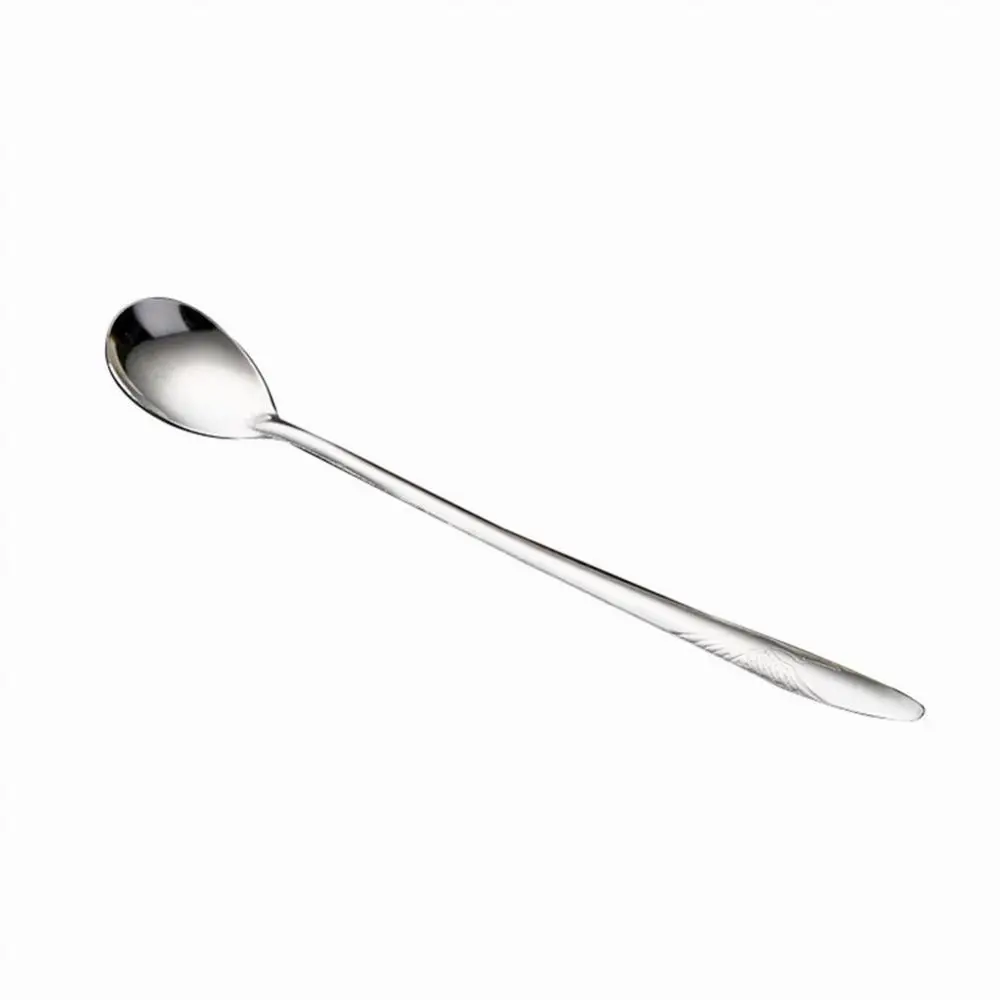 

10Pcs Long Handle Stainless Steel Coffee Ice Cream Dessert Tea Spoon Tableware