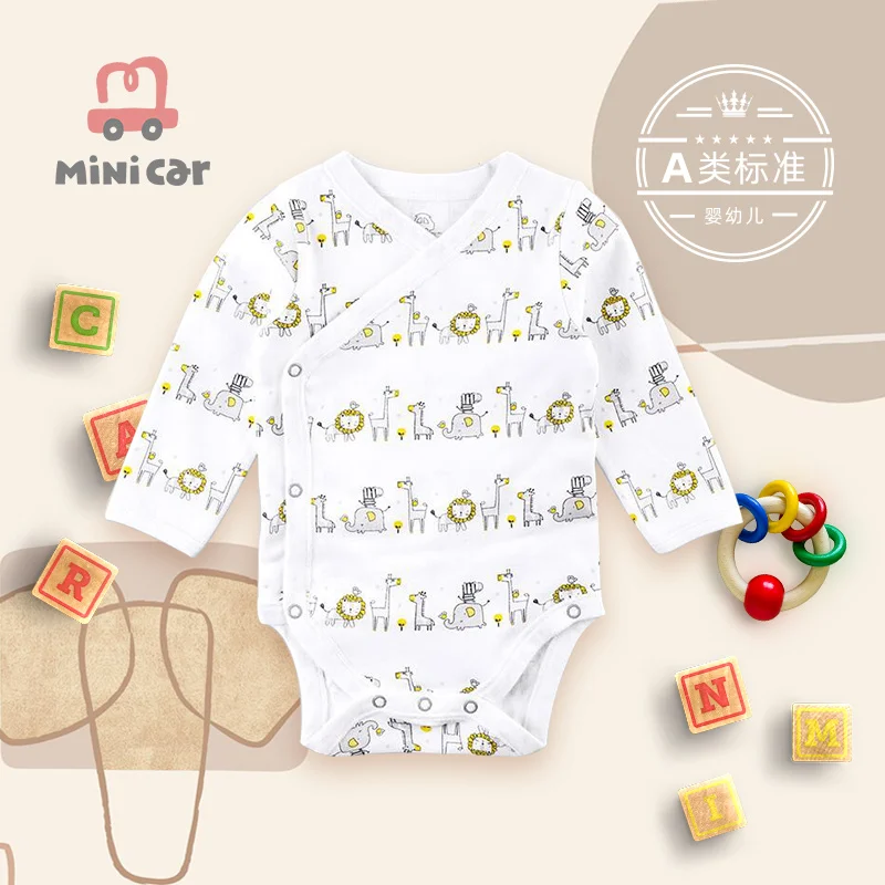 

Newborn baby bag fart clothes boy baby summer long sleeve air conditioning suit baby boy cotton triangle Romper
