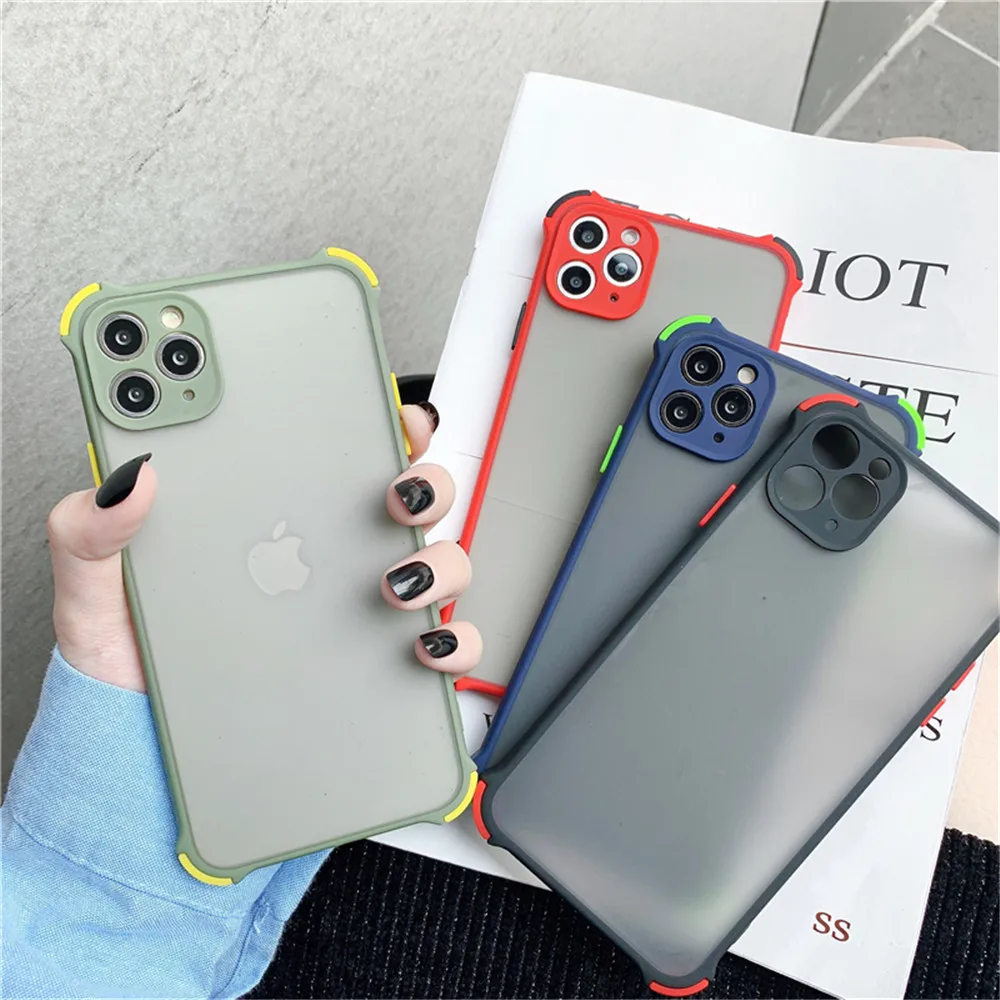 Чехол с защитой камеры для Iphone 6 6S чехлы 7 7Plus 8 Plus 11 Pro Max мягкие Матовые из ТПУ |