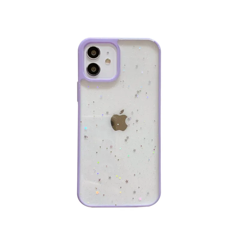 

Color frame Epoxy glitter silicone phone case for iPhone11 12Pro Max mini X XR XS XSMax 8 7PluS anti-drop protective back cover