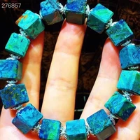 10 5mm genuine natural green blue malachite azurite bracelet cube round beads woman men azurite bracelet aaaaaa
