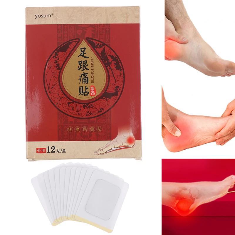 

12Pcs/set Treatment Care Pain Herbal Heel Spur Rapid Foot Plaster Patch Relief Heel Spur Pain Relief Patch Foot Care Tool