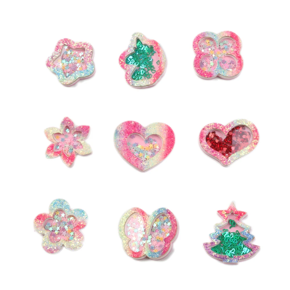 Милая Рождественская вспышка мигающие блестки жидкость зыбучий песок акриловая