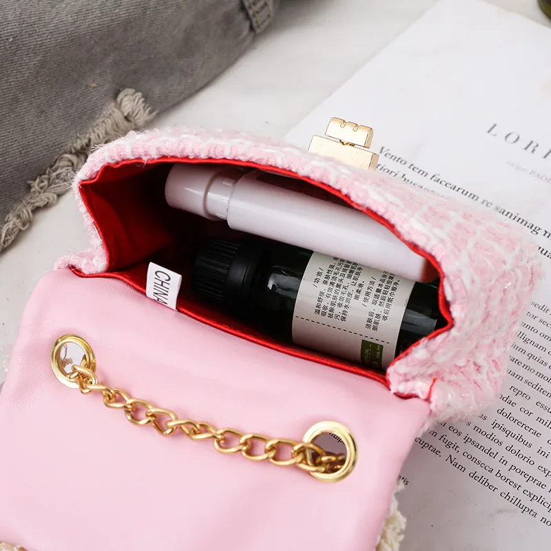 

Children Plush Furry Fox Fur Slides Real Fur Sandals Baby Girl Sweet Small Handbag Crossbody Chain Bag Indoor Luxury Slippers
