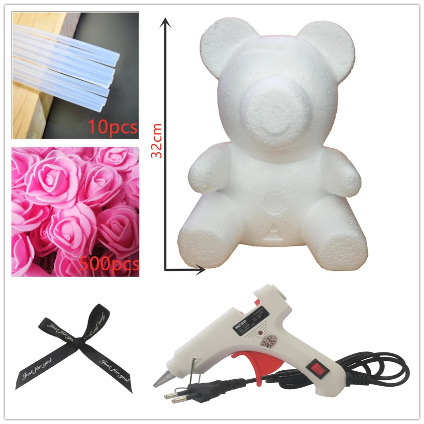 Святого Валентина романтическая искусственная Роза с мишкой Тедди PE розы