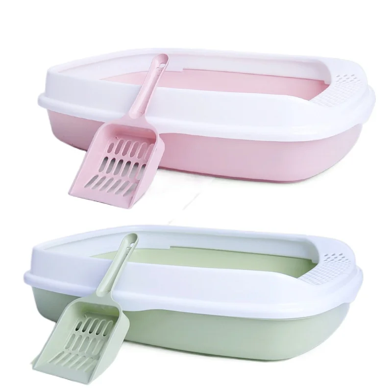 

Pet Portable Cat Litter Bowl Toilet Bedpan Large Middle Size Cat Excrement Training Sand Litter Box with Scoop for Pets Kitty