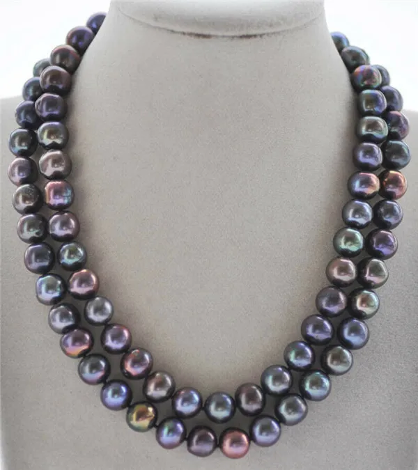

Роскошное ожерелье жидкого роскошного 34 дюйма 10-11 мм натуральный павлин-черный Недорого жемчуг Эдисон ожерелье многоцветный блеск для ювел...