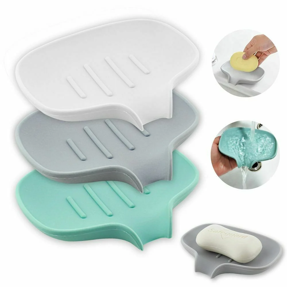 

New Silicone Soap Dish Holder Non slip Bathroom Storage Rack Kitchen Sponge Holder Shower Soap Household Case Container
