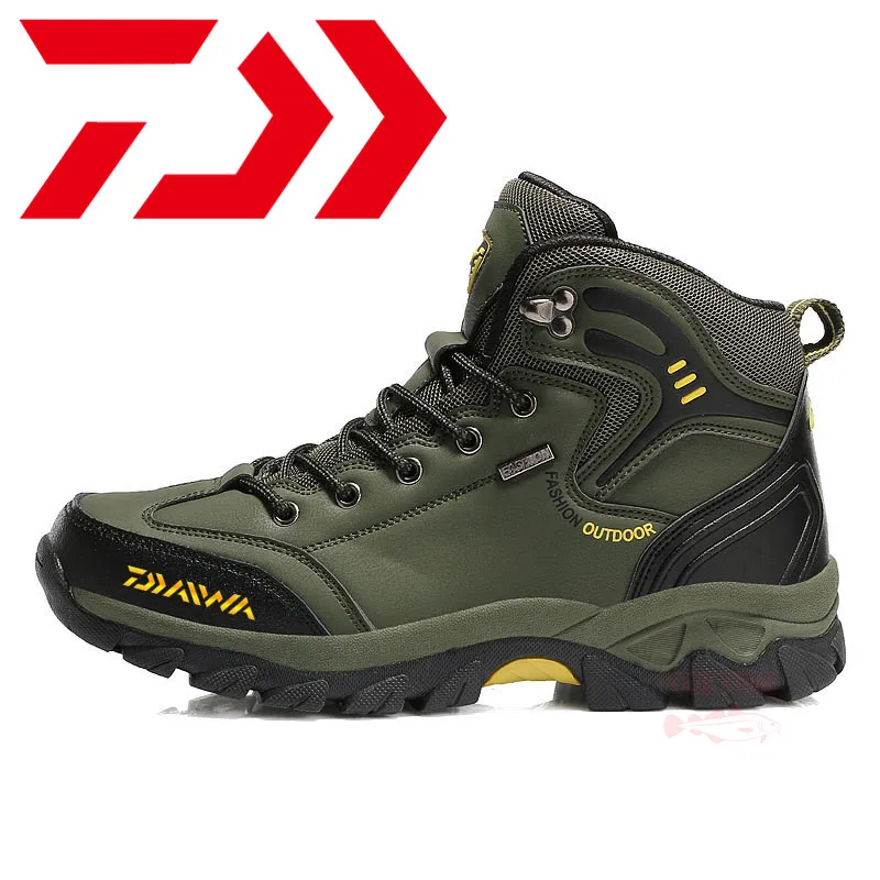

Daiwa Men's High Top Shoes Outdoor High Quality Hiking Shoes Tactical Boots Winter Army Fishing Trekking Climbing Athletic Shoes