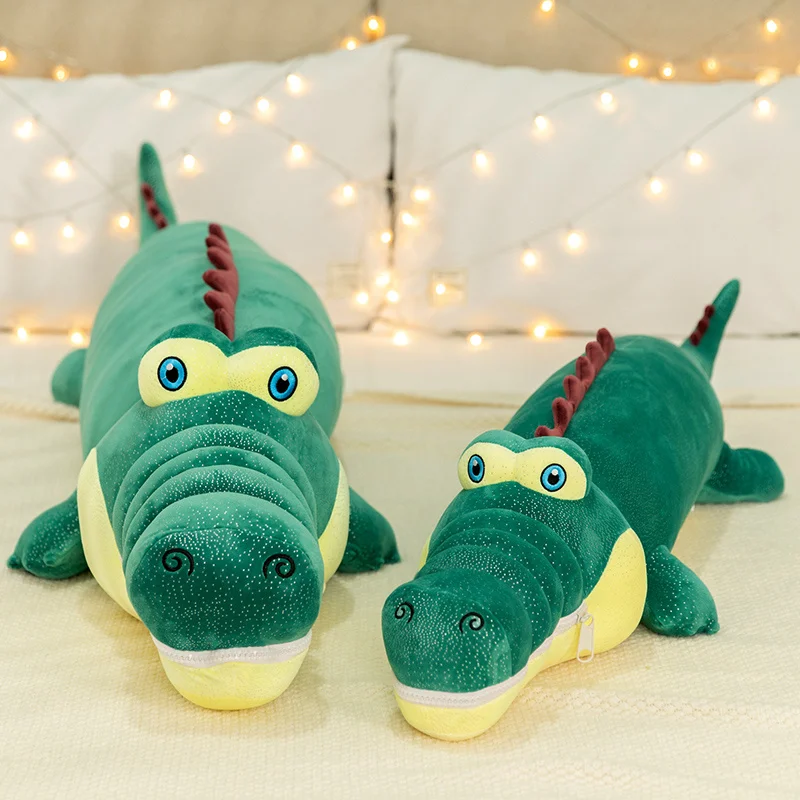 

Giant Lifelike Crocodile Stuffed Doll Mouth Open Closed Cuddly Kids Room Sofa Decor Plush Toy Soft Ocean Animals Plushie