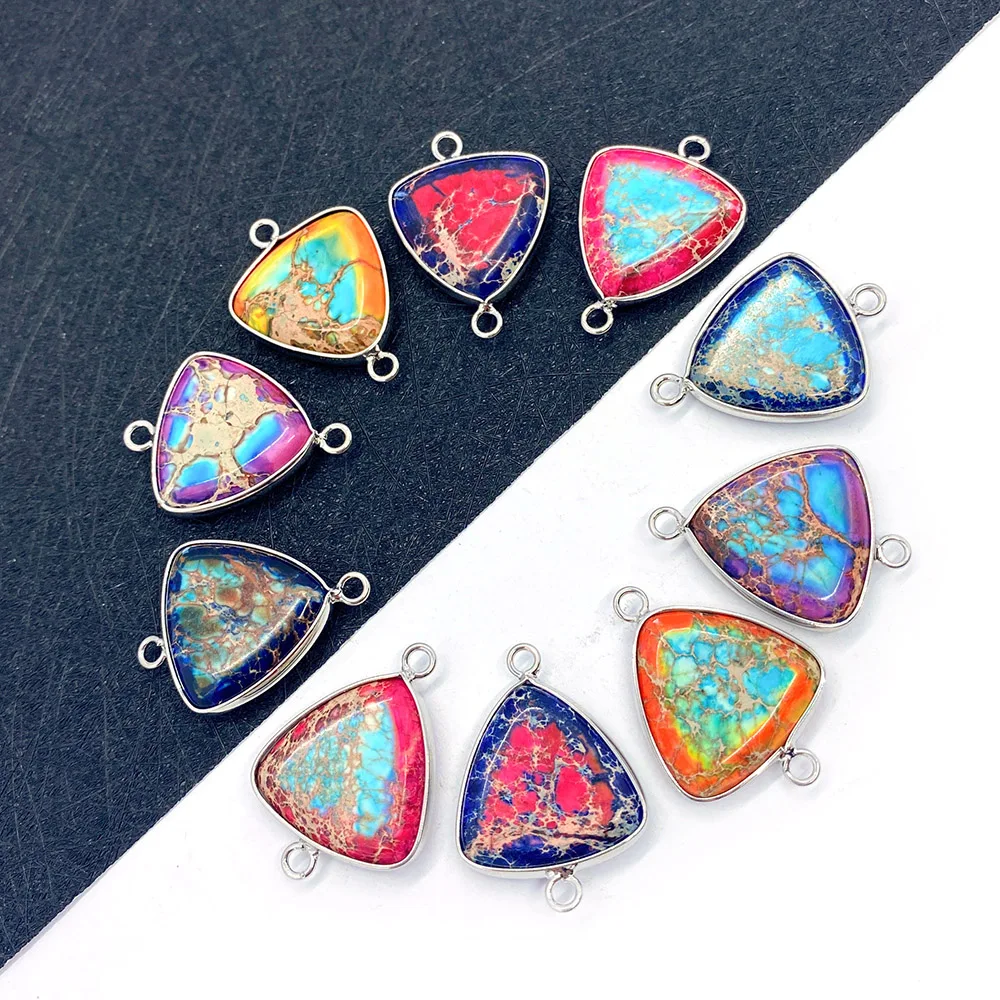 

Turquoise Pendant Necklace Natural Stone Jewelry Triangle Jewelry Hemming Craft DIY Jewelry Making Necklace Accessories Charm