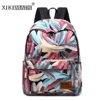 xikemadi brand womens backpack design feather print youth anti theft travel packbag girls student school bags female bagpack