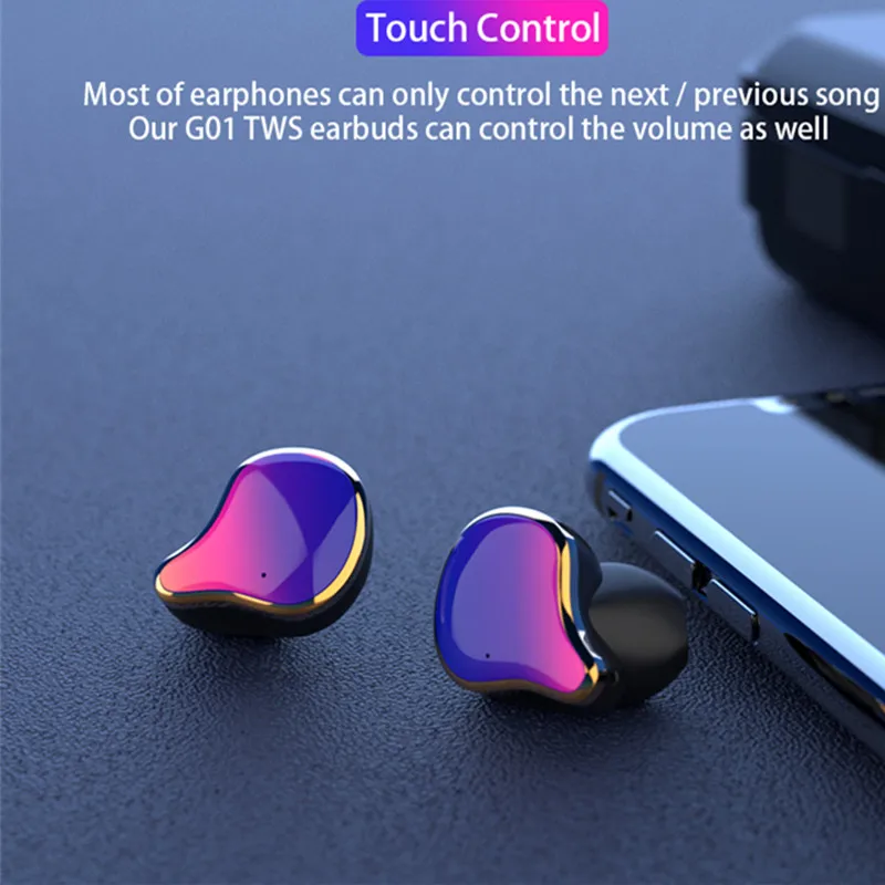 G01 беспроводные Bluetooth наушники 6D стерео водонепроницаемые с микрофоном гарнитура