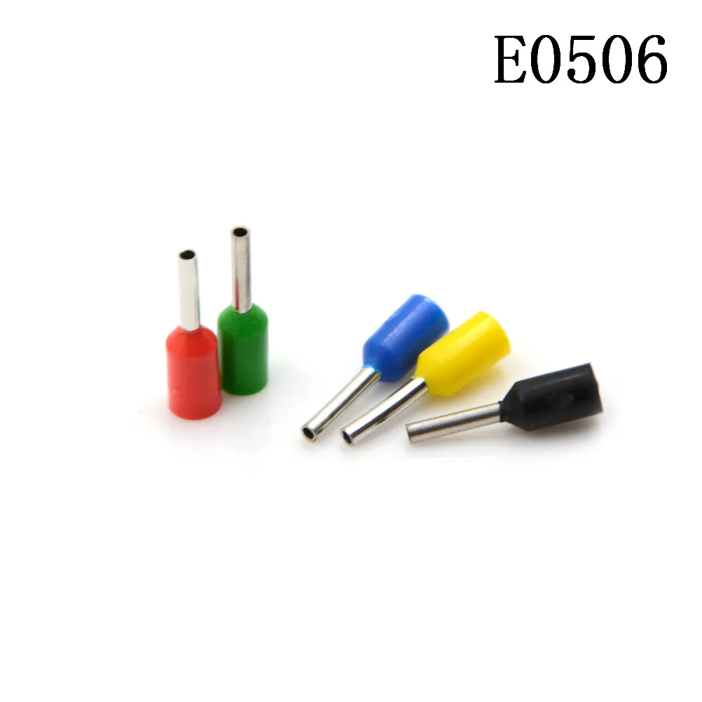 100 шт. мм2 22AWG Кабельный соединитель изоляционные обжимные трубки E0506