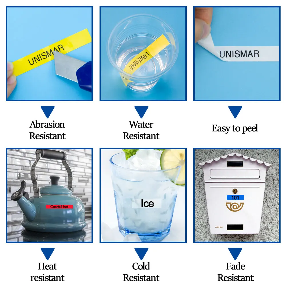 

Unismar for TZe-211 6mm Black On White TZ211 TZ-211 Labeling Tapes Compatible PT200 1000 D210 H110 E110 P-Touch Label Printers