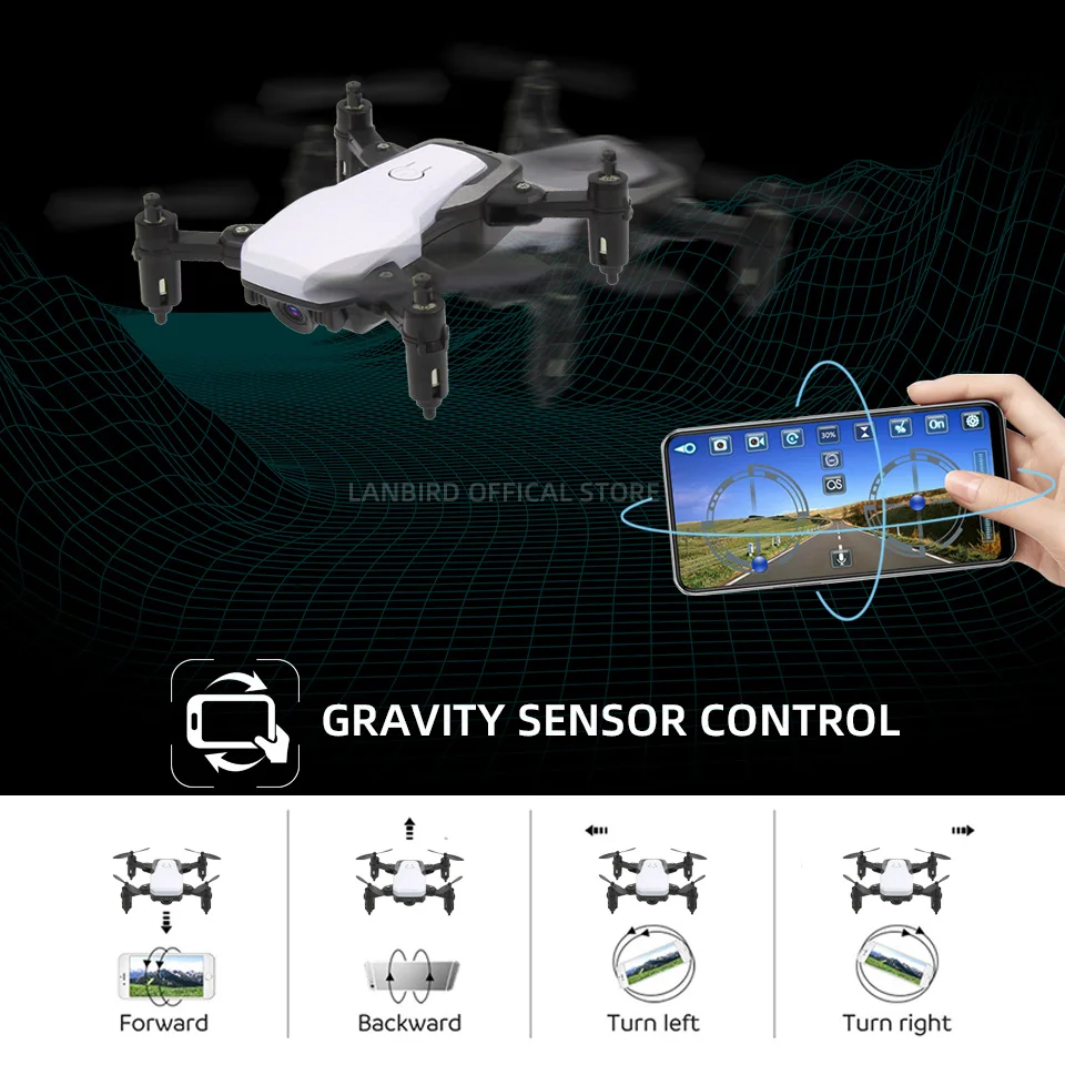 Lanbird мини Радиоуправляемый Дрон с камерой FPV Wifi Пульт дистанционного управления Квадрокоптер мини игрушка Дети Дроны для начинающих Вертолет vs E61 S9W