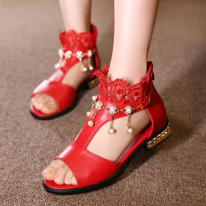 

Новинка 2021, женская обувь, модные однотонные сандалии в Корейском стиле для девочек, сетчатая обувь для больших детей, износостойкая и нескользящая обувь для принцесс