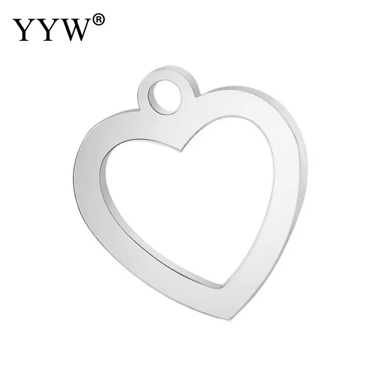 10 шт./лот Нержавеющая сталь выбитое сердечко подвески медальон оригинальный