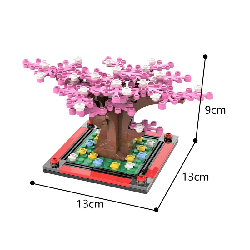 

DIY Sakura Tree Flower Plant Model Spring Garden Building Block MOC Bricks Toys For Kids Educational Girl Birthday Gifts 141PCS