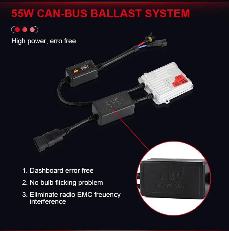Ксеноновый балласт C5 12 В 55 Вт Hid Canbus супер мощный ксеноновый головной светильник