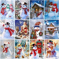 snowman diy 5d diamond painting full round drill rhinestone cartoon santa claus mosaic cross stitch christmas gift home decor