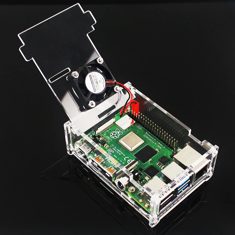 Акриловый чехол Raspberry Pi 4 прозрачный корпус поддержка процессора вентилятор