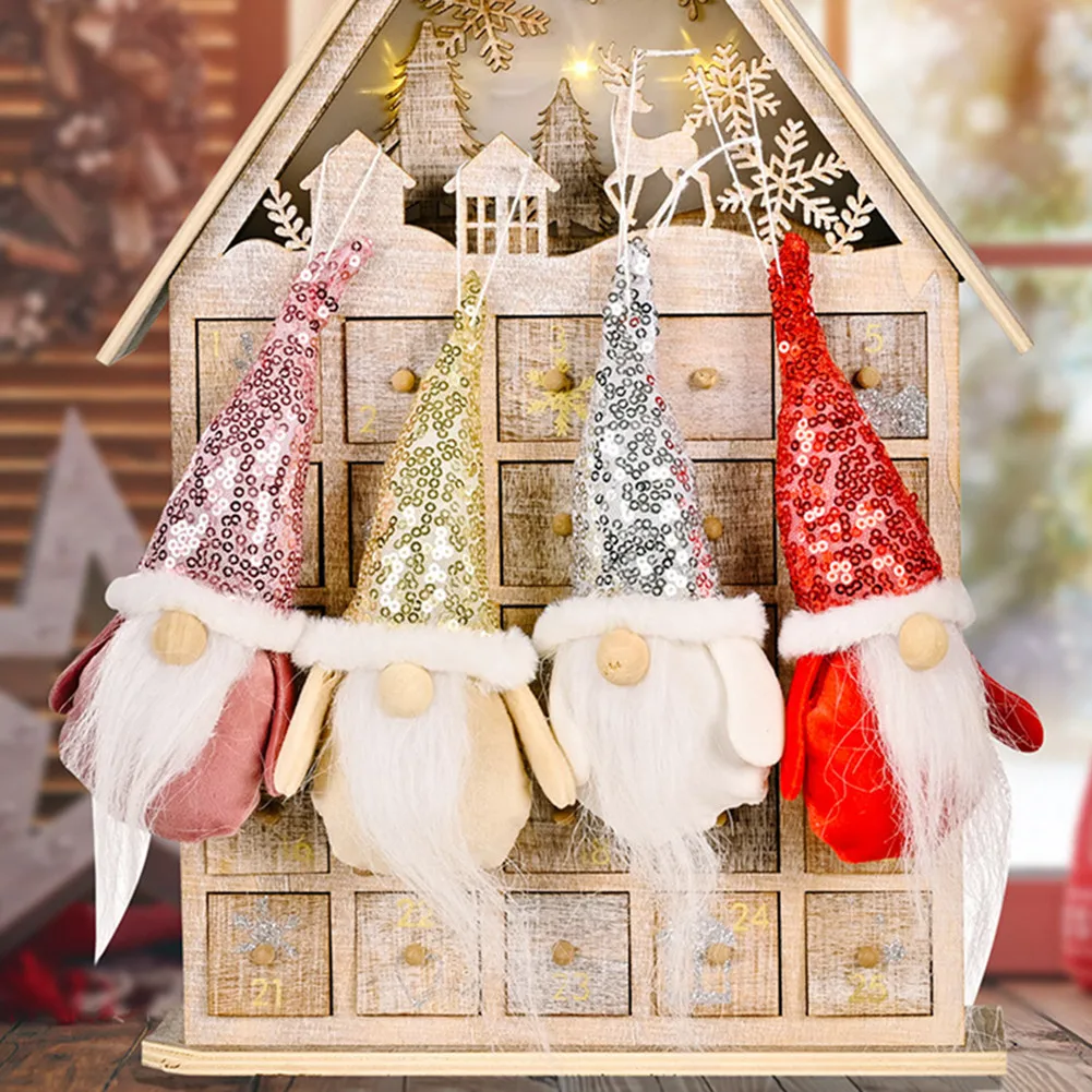 

1pc Christmas Santa Plush Doll Ornament 2022 New Year Xmas Tree Hanging Decor Pp Cotton + Fabric Home Christmas Decoration